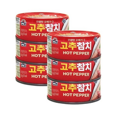 사조 참치 통조림 고추참치 안심따개, 6개, 85g