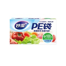 妙潔 PE袋 S(小)(25*18cm)-100入/盒, 小, 1, 100