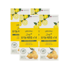 [바이퀸]유기농 레몬즙 스틱 100%리얼착즙12박스(168포), 20g