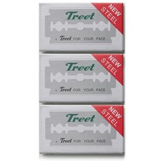 Treet NEW STEEL CARBON STEEL DOUBLE EDGE BLADE 트리트 뉴 스틸 양날 날개 칼날 30장, 1개