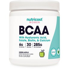 Nutricost Women BCAA Green Apple 뉴트리코스트 우먼 BCAA 그린 애플 285g, 1개