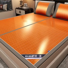 雙面竹涼蓆 學生單人 可折疊可水洗, 白灰邊