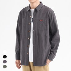 남성용 자켓 워싱 린넨 오버핏 순면 캐주얼 셔츠 아우터 데일리