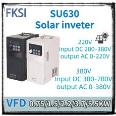 모터 속도 제어용 태양광 인버터 가변 주파수 드라이브 컨버터 VFD 0.75 1.5 2.2 3.7 5.5KW 220V, 01 CHINA, 01 1.5KW 380V DC to AC, 1개