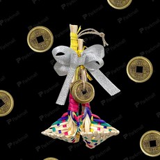 재물부적 엽전 복조리 소 (금전운 색동복조리 액운부적 삼재부적 행운부적 이사선물 복조리장식 전통소품)