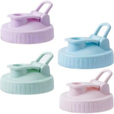 플립 캡 및 누출 방지 빨대 슬롯이 있는 넓은 입구 메이슨 병 뚜껑 4팩 - 공 커 병을 위한 다채로운 재사용 가능한 음료 뚜껑 - 스무디 아이스 커피 보관을 위한 식기, 플립 캡 및 누출 방지 빨대 슬롯이 있는 넓은 입구 메