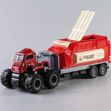 合金四驅慣性運輸模型工程車, 1個, 四驅運輸車 紅