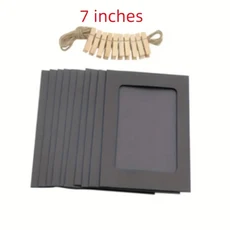 사진 골판지 액자 DIY 종이 프레임 나무 클립 벽 장식 침실 10개, 07 Black-7 Inches