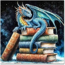 Tree of Life 성인용 십자수 키트 - 초보자 성인용 자수 키트 11 CT 패턴 치수 카운트 십자수 키트 성인용 예술 공예 30.5 x 40.6cm(12 x 16인치), 드래곤 북