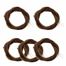 7g 65-93cm 말 꼬리 AAA 종마 몽골 천연 말총 유니버설 타입 화이트 바이올린 첼로베이스 활 머리 블랙 제, 03 5pcs (83-85cm)brown