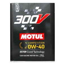 MOTUL 300V COMPETITION 酯類核心技術機油 0W-40 5W-30 5W-40 0W-20 汽柴油車用 2公升 黑鐵罐, 1個, 0W40