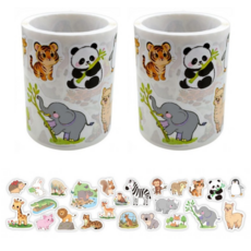 스노벨 방수 동물 캐릭터 스티커 500pcs, 2개, 혼합(S6218)