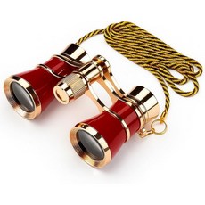 HQRP 3 x 25 오페라 크리스탈 이벤트 어린이 트림 W 스포츠 쌍안경 플래티넘 체인 옵틱(CCO) 콘서트 클리어 목걸이 등. / 글래스 뮤지컬 여성용 극장 실버 성인, Burgundy