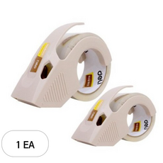 델리 무소음 박스테이프 48mm x 40m 테이프2p +안전커터기2p 일반형, 혼합색상, 1세트