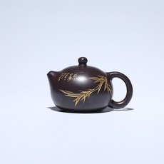 紫泥 手工制作 宜兴 百目 西施 听风 精美 雅器 紫砂壶 名家 代发, 黑色