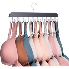 옷장 정리함을 위한 브라 행거 20개의 후크가 달린 탱크탑 공간 절약형 나무 조절형 정리함 및 기숙사 아파트 모자에 적합한 수납공간, Black, 1