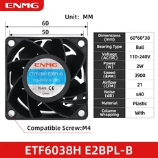 ENMG KIT 산업용 소형 축류 팬 캐비닛 분배 냉각 열 전기 납땜 흡수, 06 ETF6038H E2BPL-B