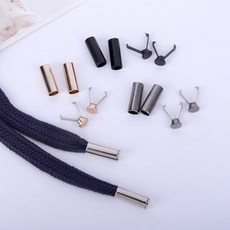 짱패브릭 후드끈 스트링 마감캡 마감끝쇠 마감팁, 블랙, 2개