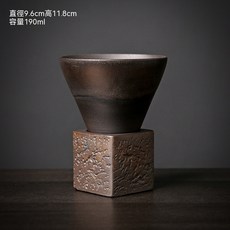 日式粗陶濾咖啡杯 9.6cm 直徑 190ml 容量, 1個, 鎏金