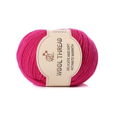 Wool Thread 羊毛線 柔軟舒適保暖, 玫紅, 1件