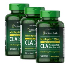 퓨리탄스프라이드 미오렙틴 씨엘에이 1500mg 슈퍼스트렝스 소프트젤 Puritans Pride Myo-Leptin CLA, 3개, 90정