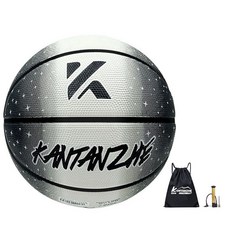 KANTANZHE 橡膠籃球 7號室外籃球, 1個, ktz-839-3黑色,7號球
