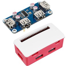 USB HUB HAT 보드 ABS 케이스 박스 포함 라즈베리 파이 제로 2W/2WH/Zero용 확장 USB 2.0 포트 4개 방진