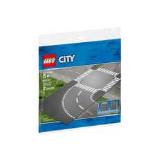 레고 시티 곡선 트랙과 건널목 완구 60237, 혼합 색상, 1개