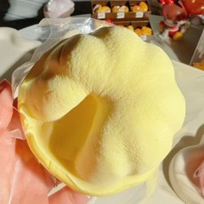 꽃빵 스퀴시 대왕 꿀떡 말랑이 말랑 쫀득 촉촉 촉감 스트레스해소 힐링 피젯토이 오피스토이, 1개, 옐로우
