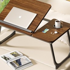 이지몰 접이식 침대 테이블 노트북 거치대 책상 좌식테이블, 브라운