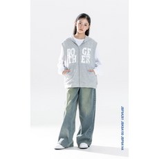 애플핑크 주니어 산본점 레터나염 후드 집업 베스트 JBF9A261BSG