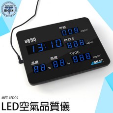 MET-LEDC5 LED空氣品質偵測儀 偵測甲醛 PM2.5 TVOC 溫度 濕度, 詳見包裝