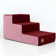 강아지 사다리 3단 버건디 논슬립 애완동물 계단 미끄럼 방지 펫 용품 반려견 이동 보조, 본상품, 1