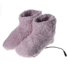 Men's USB Electric Heating Boot Foot Warm Shoes Flush Interface Hide and Washable Winter Insulation, Pink, 1AA201849_李运高, 1세트