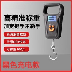 手提秤 便攜精準電子秤 高精度迷你食物秤, 1個, 黑色【充電款】高精準大量程