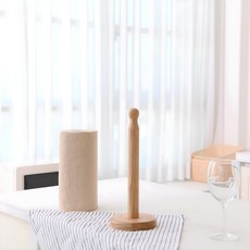 아이코닉하우스 하버 원목 키친타월 봉, 내추럴, 1개