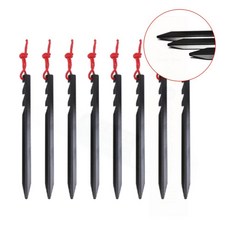 블랙 8p 알루미늄 삼각 단조팩 캠핑용 텐트 고정 팩, 1개