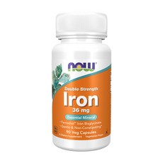 NOW 나우 철분 아이론 Iron 36mg 에센셜 미네랄 90정, 1개