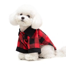 KOOLTAIL 강아지 셔츠 면 베이지 격자 무늬 애완동물 셔츠 모든 계절에 적합한 귀여운 강아지 의류 옷 소형 중형 대형견 고양이를 위한 편안한 강아지 티셔츠 반려, 미디엄, 레드