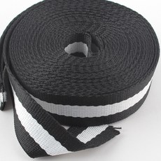 Joeunmall 삼선가방끈 웨빙끈 웨이빙끈 스트랩 32mm(5마), 1개, 3.2cm(검정+흰색)