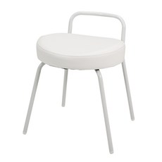 [퍼스널가구] 엘로 화장대 보조 의자 실내 인테리어 스툴, 1개, 가죽-화이트