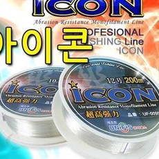 민물낚시 바다낚시 겸용 투명 원줄 자외선차단 코팅 꼬임방지 릴찌낚시 원투낚시, 1개, ICON낚시줄12호