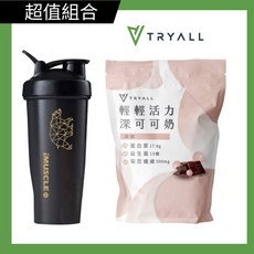 TRYALL 機能植物蛋白飲-芝麻奶 500克, 1個, 深可可1包+Imuscle限量黑金搖搖杯