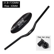 BUCKLOS 자전거 핸들 바 25.4mm MTB 620/660/720/780mm 삼키기 BMX DH 용 초경량 라이저, 10 31 8-720-30mm-Black