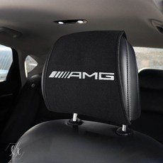비브랜드 스타일링 헤드레스트 맞춤 자수 로고 커버 패드 벤츠 AMG 호환제품, 그레이, 1개