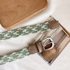 女士簡約編織皮帶 新款針釦帆布百搭褲腰帶