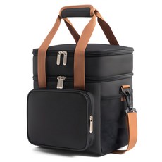 뚜르드 2단 보냉가방 아이스가방 보냉백 도시락가방 쿨러백, 중형 15L 블랙, 1개