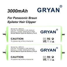 파나소닉 ER1410 헤어 클리퍼용 1.2V 3000mAh 교체 배터리, 02 2PCS