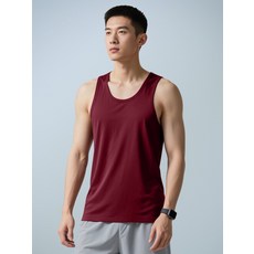 男士冰絲涼感背心 運動健身 透氣無袖T卹 夏季純色坎肩汗衫