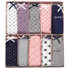 女式 MINT 全天棉質中長內褲 10 件裝, 混色